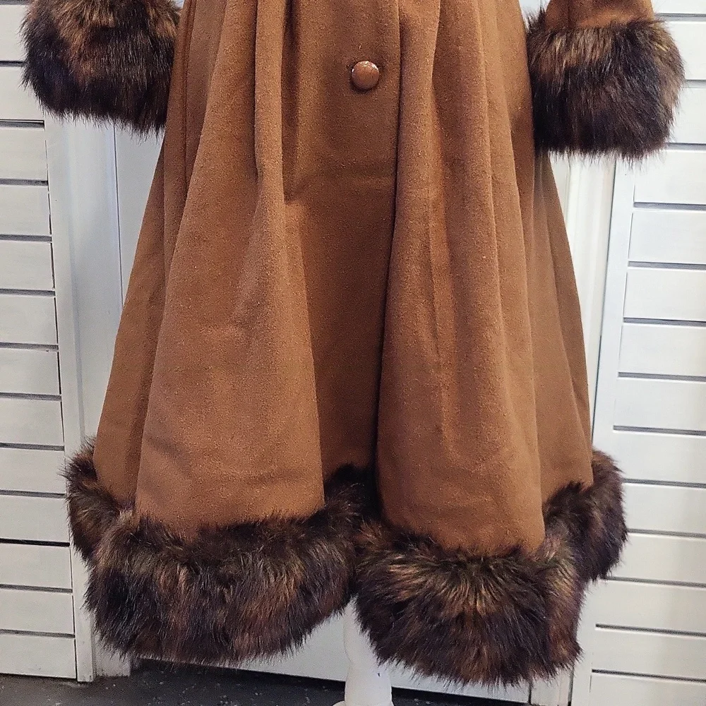 NWT, VINTAGE COLLECTIF PEARL TAN COAT, XS - Picture 4 of 14